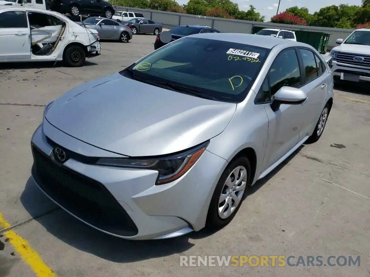 2 Photograph of a damaged car JTDEPRAE6LJ024382 TOYOTA COROLLA 2020