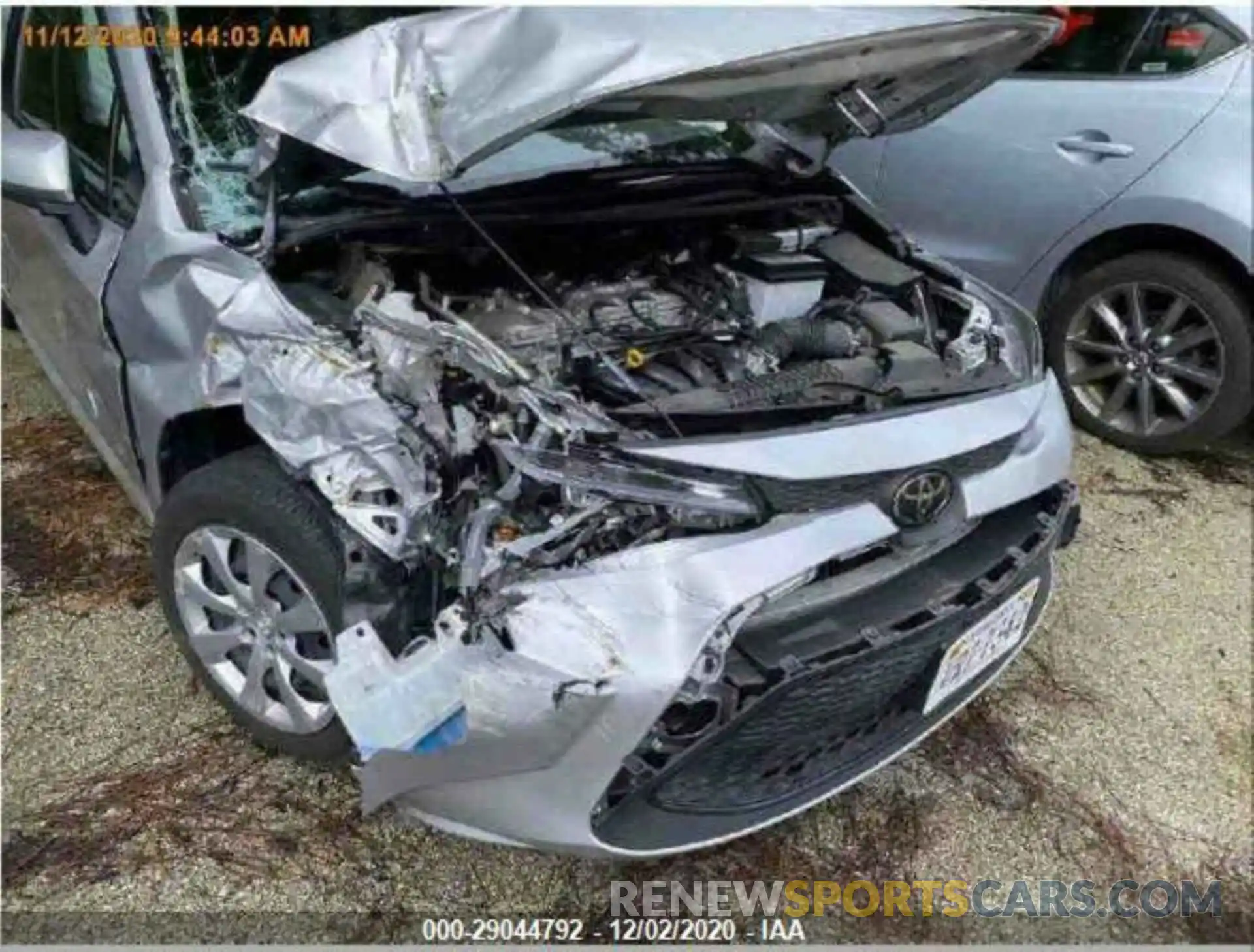 1 Photograph of a damaged car JTDEPRAE6LJ024401 TOYOTA COROLLA 2020