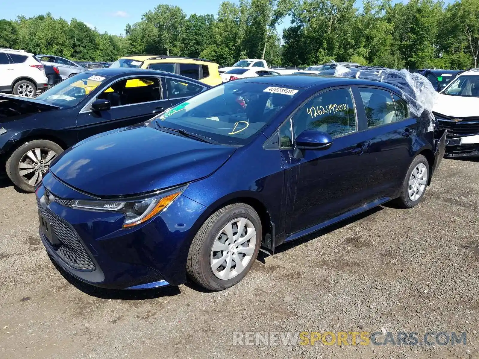 2 Photograph of a damaged car JTDEPRAE6LJ025533 TOYOTA COROLLA 2020