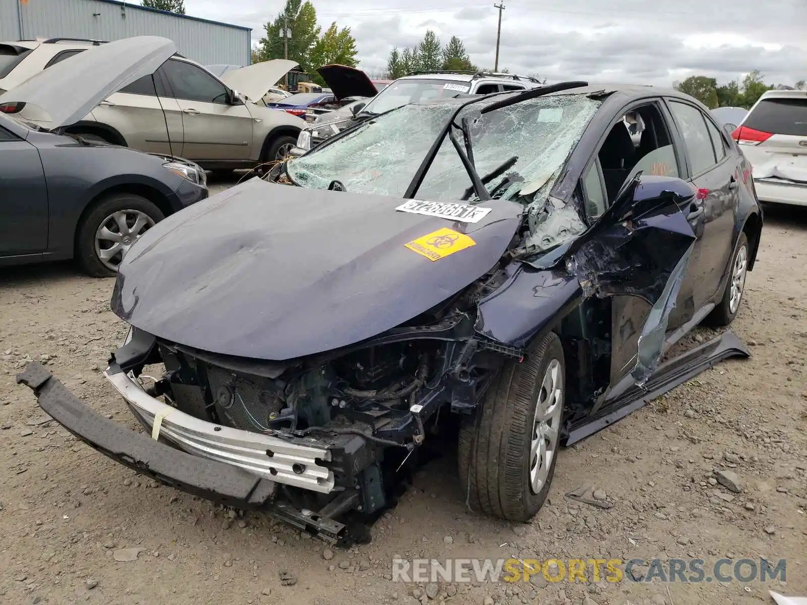 2 Photograph of a damaged car JTDEPRAE6LJ029310 TOYOTA COROLLA 2020