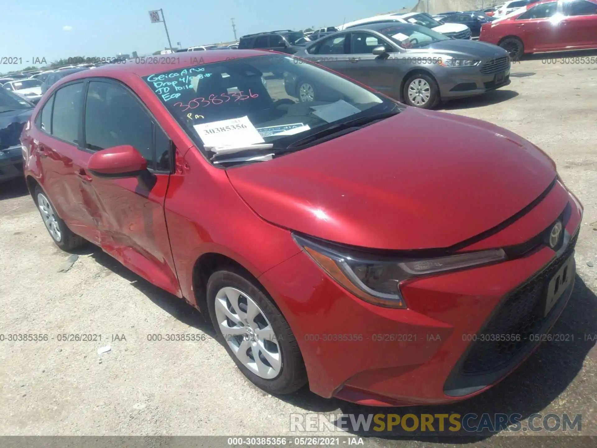 1 Photograph of a damaged car JTDEPRAE6LJ032417 TOYOTA COROLLA 2020