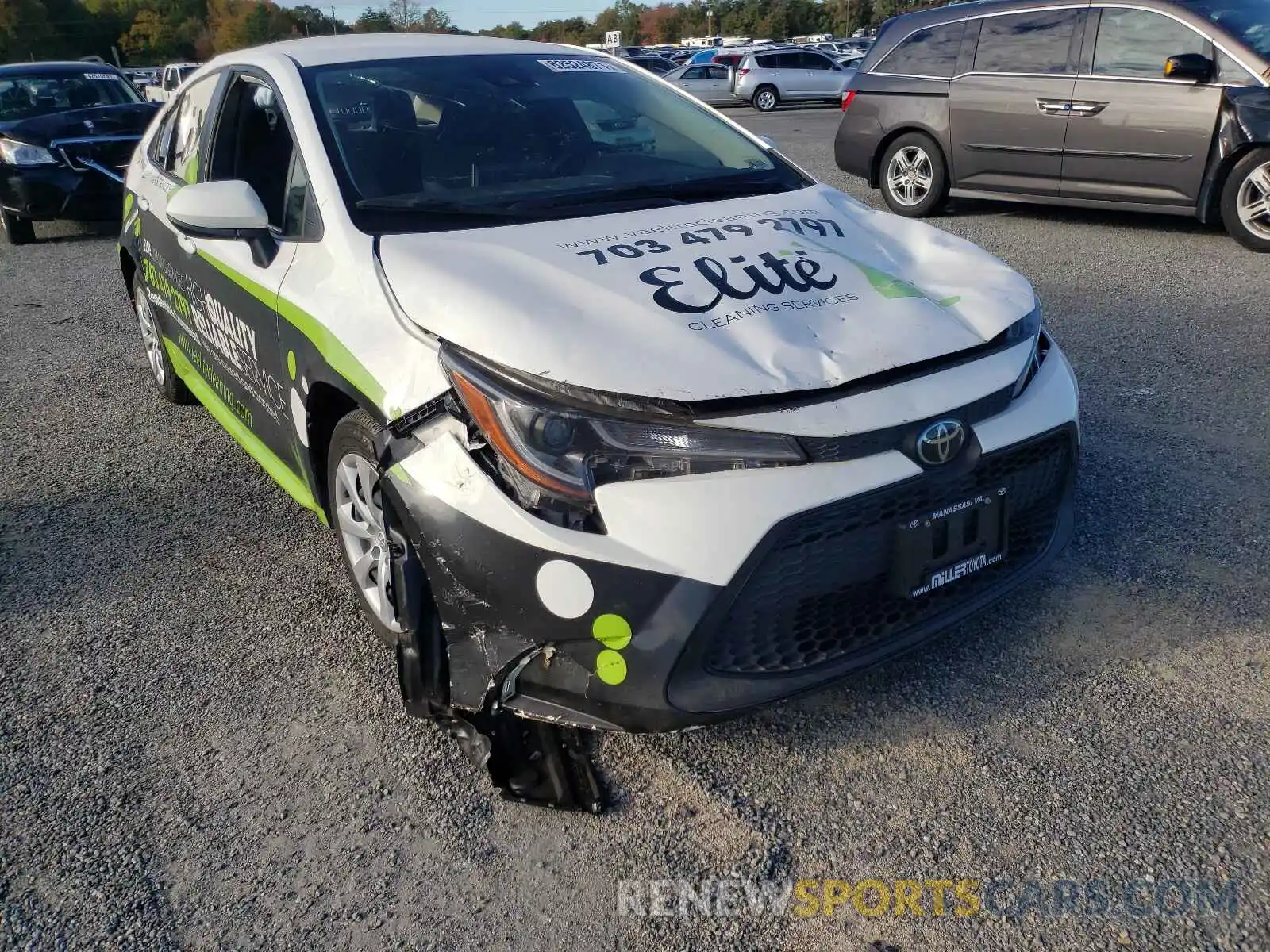 1 Photograph of a damaged car JTDEPRAE6LJ034054 TOYOTA COROLLA 2020