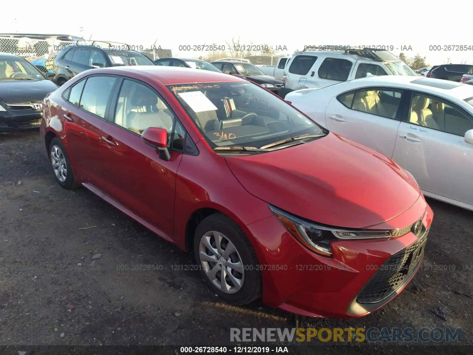 1 Photograph of a damaged car JTDEPRAE6LJ034572 TOYOTA COROLLA 2020