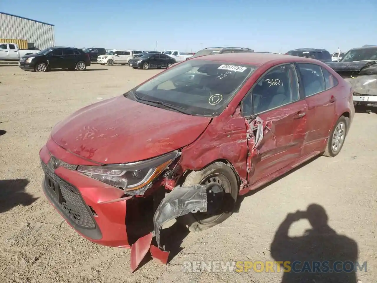 2 Photograph of a damaged car JTDEPRAE6LJ042297 TOYOTA COROLLA 2020