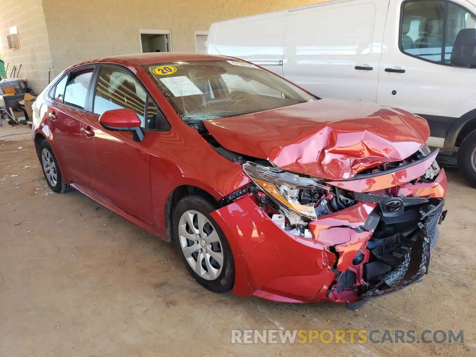 1 Photograph of a damaged car JTDEPRAE6LJ042493 TOYOTA COROLLA 2020