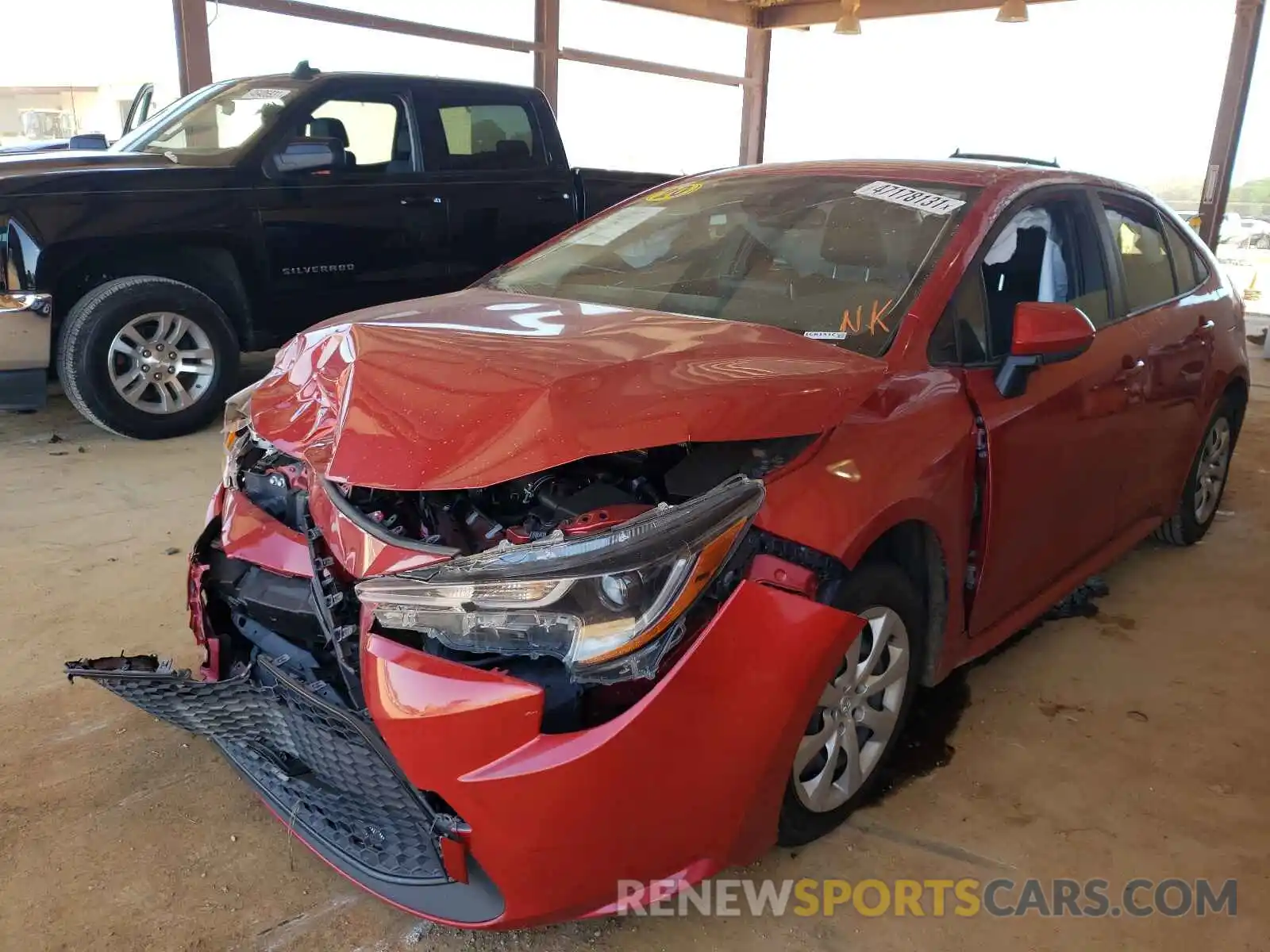 2 Photograph of a damaged car JTDEPRAE6LJ042493 TOYOTA COROLLA 2020