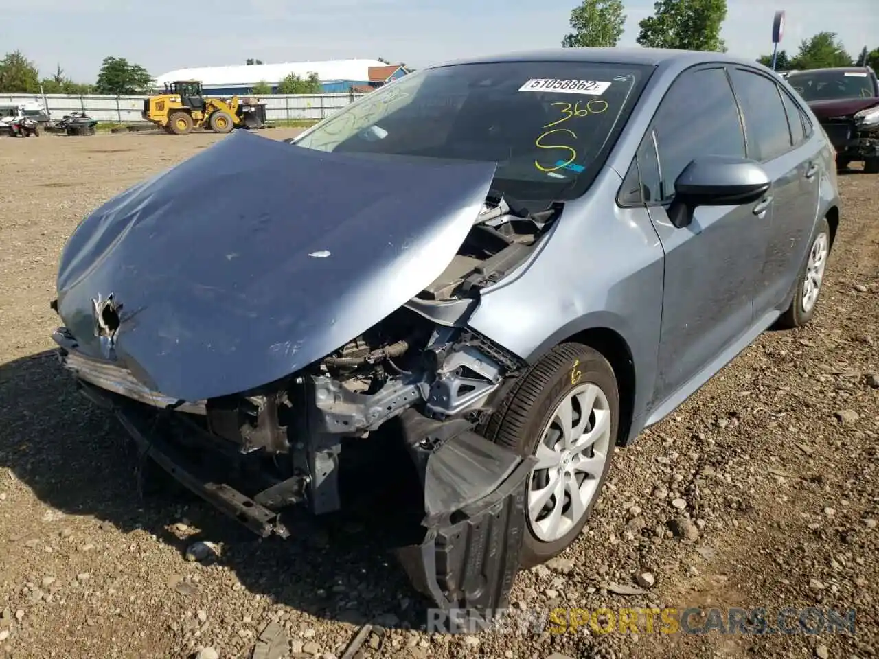 2 Photograph of a damaged car JTDEPRAE6LJ043613 TOYOTA COROLLA 2020