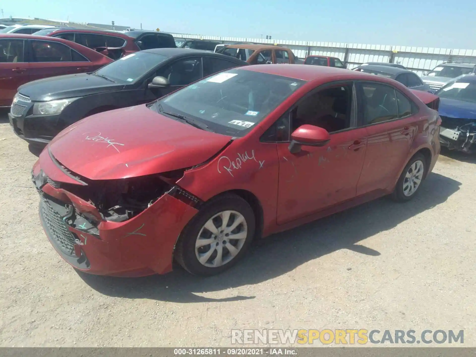 2 Photograph of a damaged car JTDEPRAE6LJ044051 TOYOTA COROLLA 2020