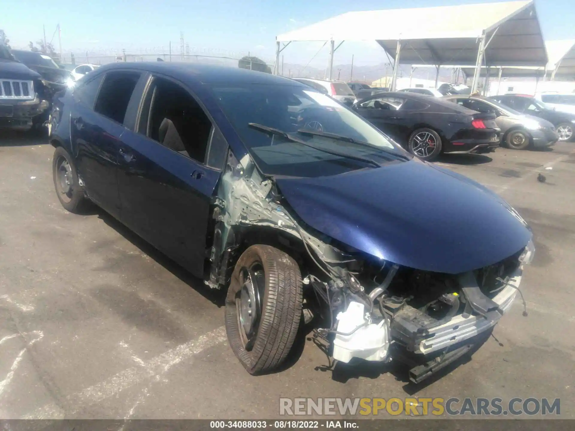 1 Photograph of a damaged car JTDEPRAE6LJ045054 TOYOTA COROLLA 2020