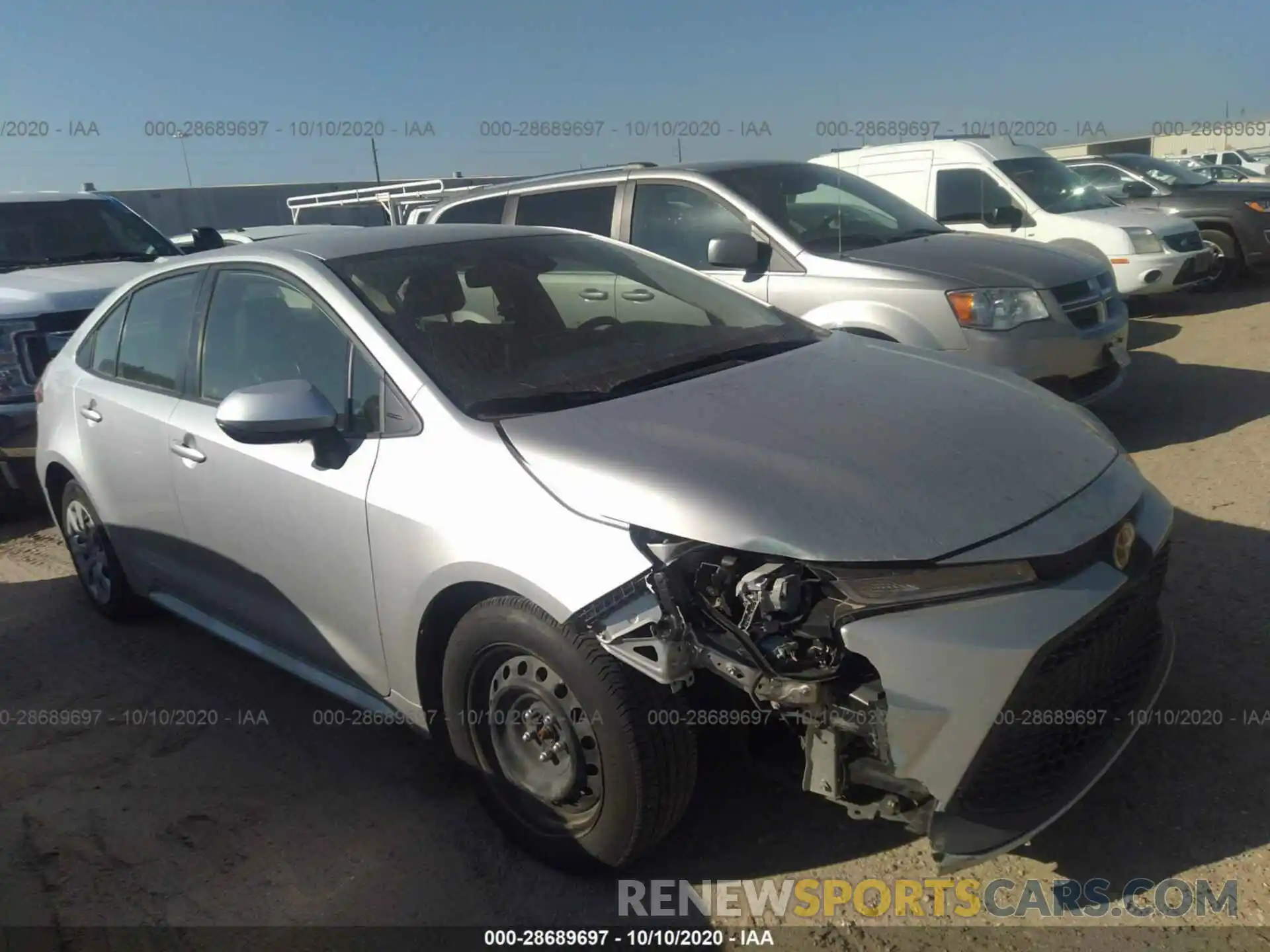 1 Photograph of a damaged car JTDEPRAE6LJ046446 TOYOTA COROLLA 2020