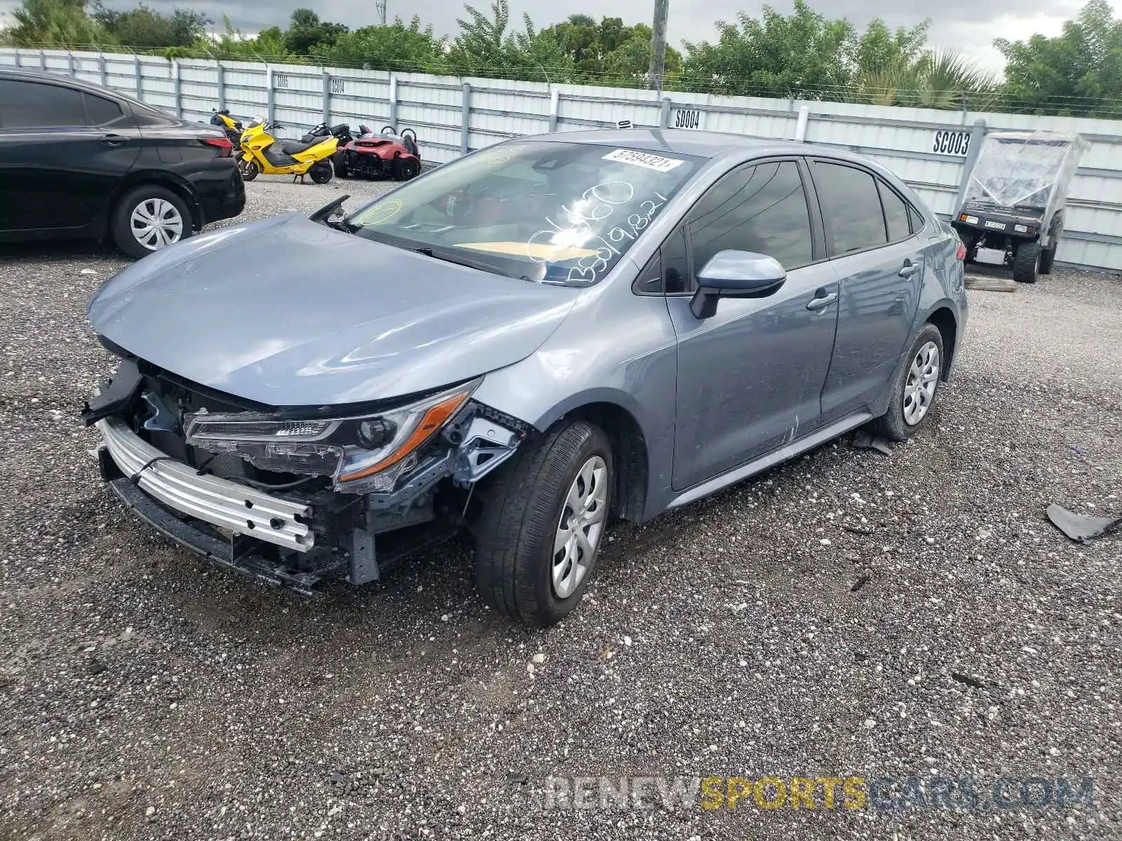 2 Photograph of a damaged car JTDEPRAE6LJ050660 TOYOTA COROLLA 2020