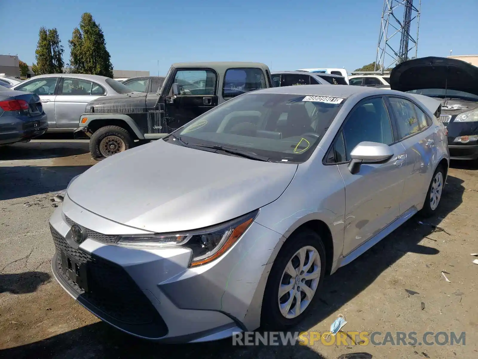 2 Photograph of a damaged car JTDEPRAE6LJ051873 TOYOTA COROLLA 2020