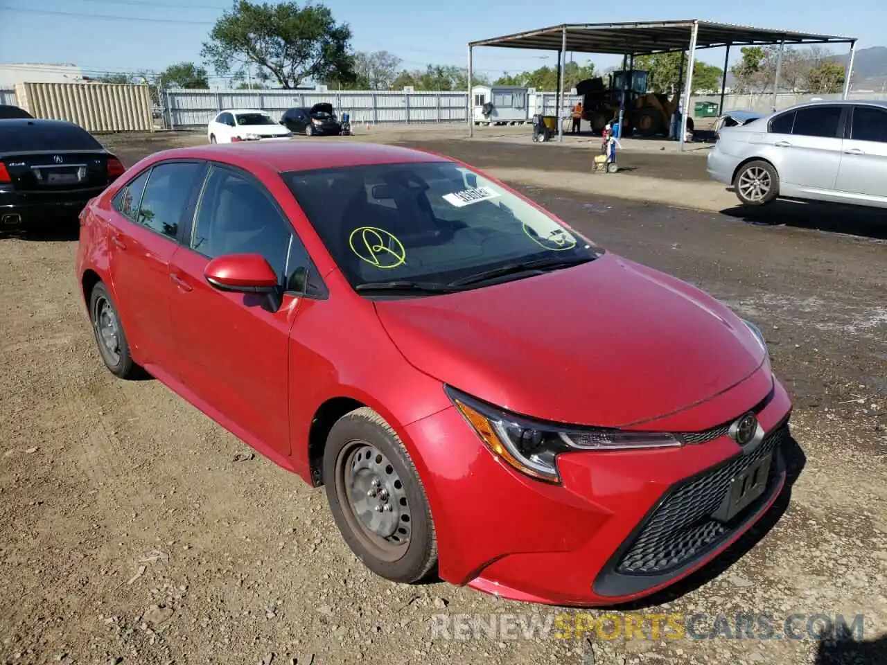 1 Photograph of a damaged car JTDEPRAE6LJ052537 TOYOTA COROLLA 2020