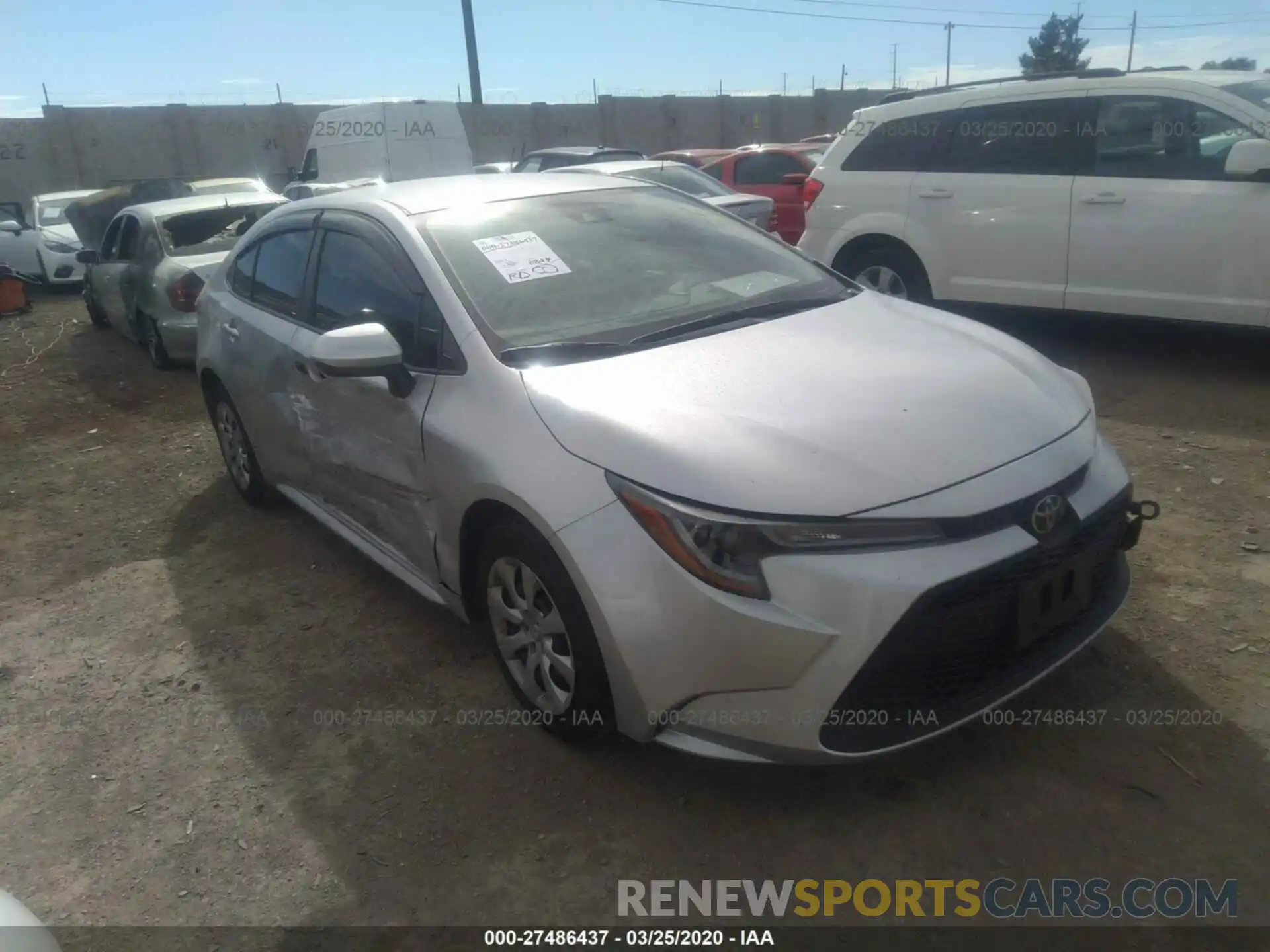 1 Photograph of a damaged car JTDEPRAE6LJ052778 TOYOTA COROLLA 2020