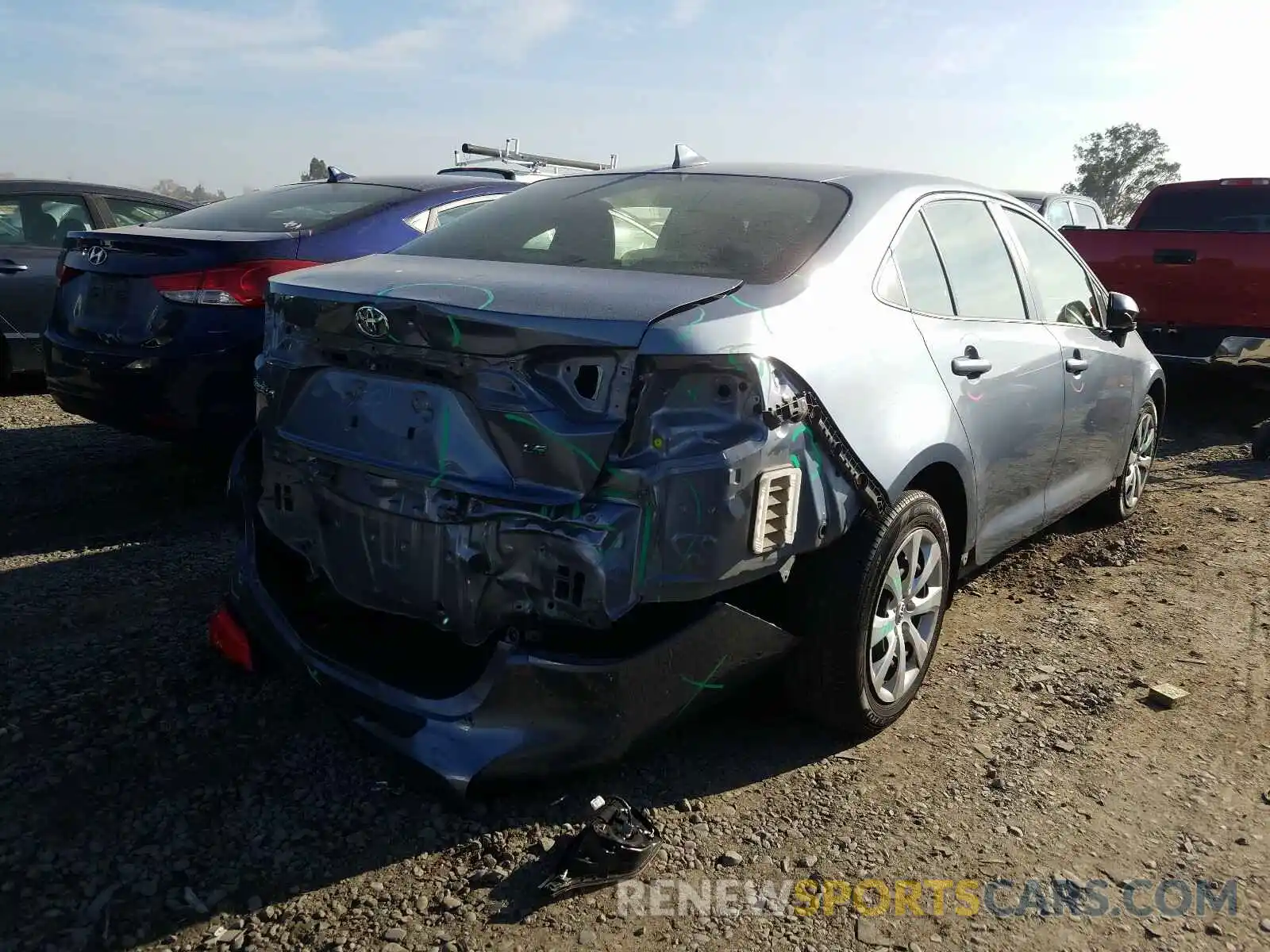 4 Фотография поврежденного автомобиля JTDEPRAE6LJ053784 TOYOTA COROLLA 2020