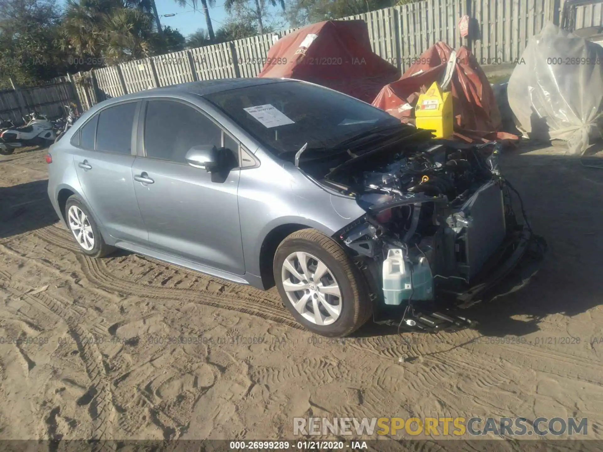 1 Photograph of a damaged car JTDEPRAE6LJ054367 TOYOTA COROLLA 2020