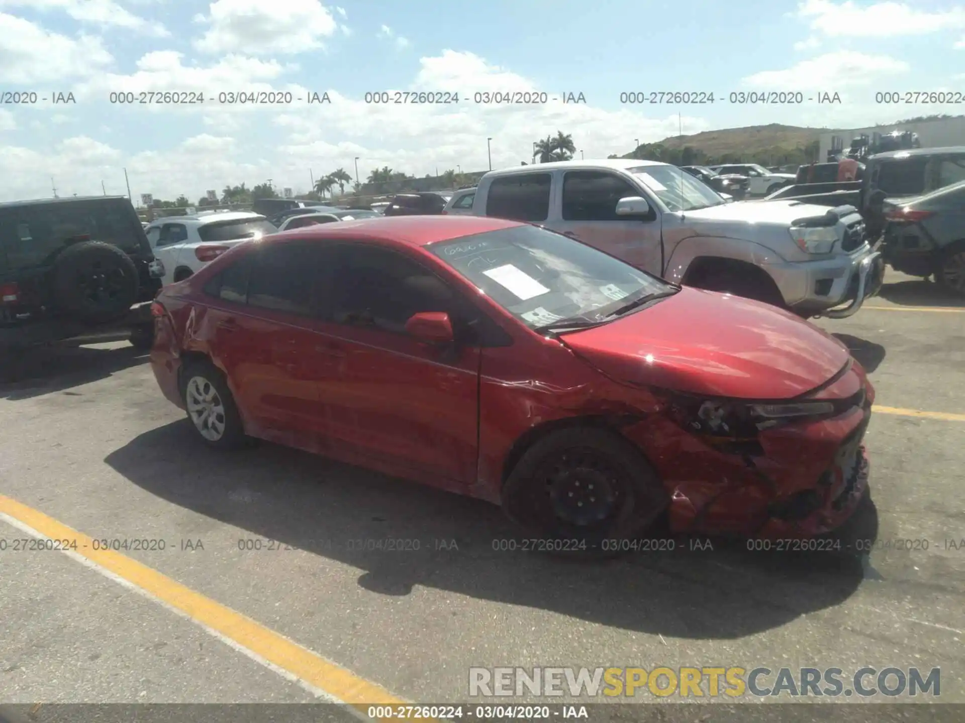 1 Photograph of a damaged car JTDEPRAE6LJ056099 TOYOTA COROLLA 2020