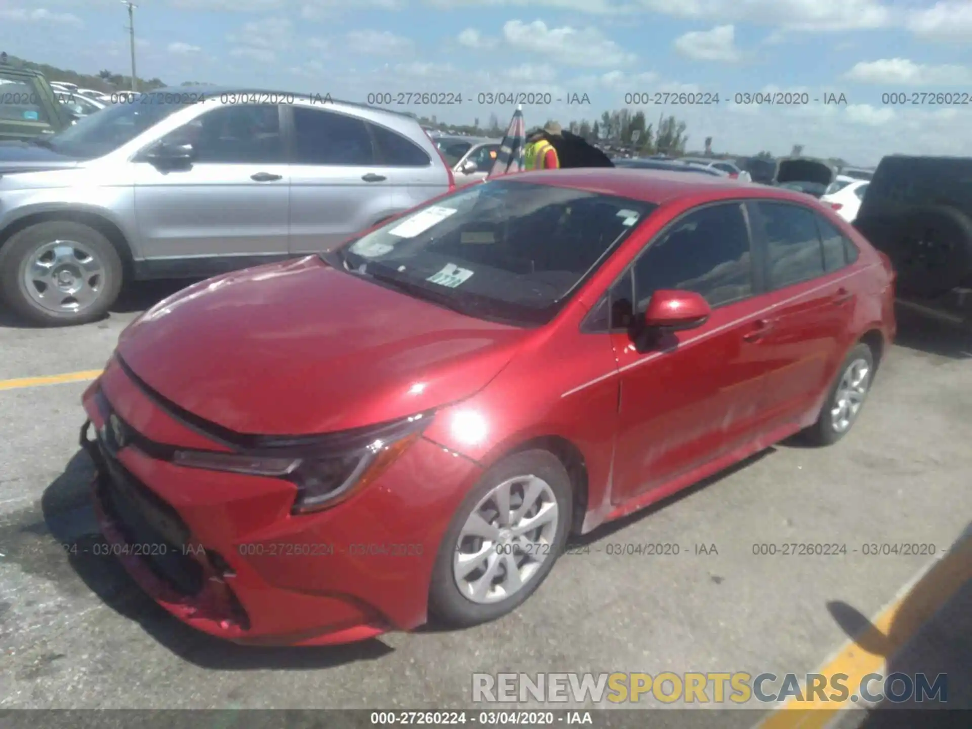 2 Photograph of a damaged car JTDEPRAE6LJ056099 TOYOTA COROLLA 2020