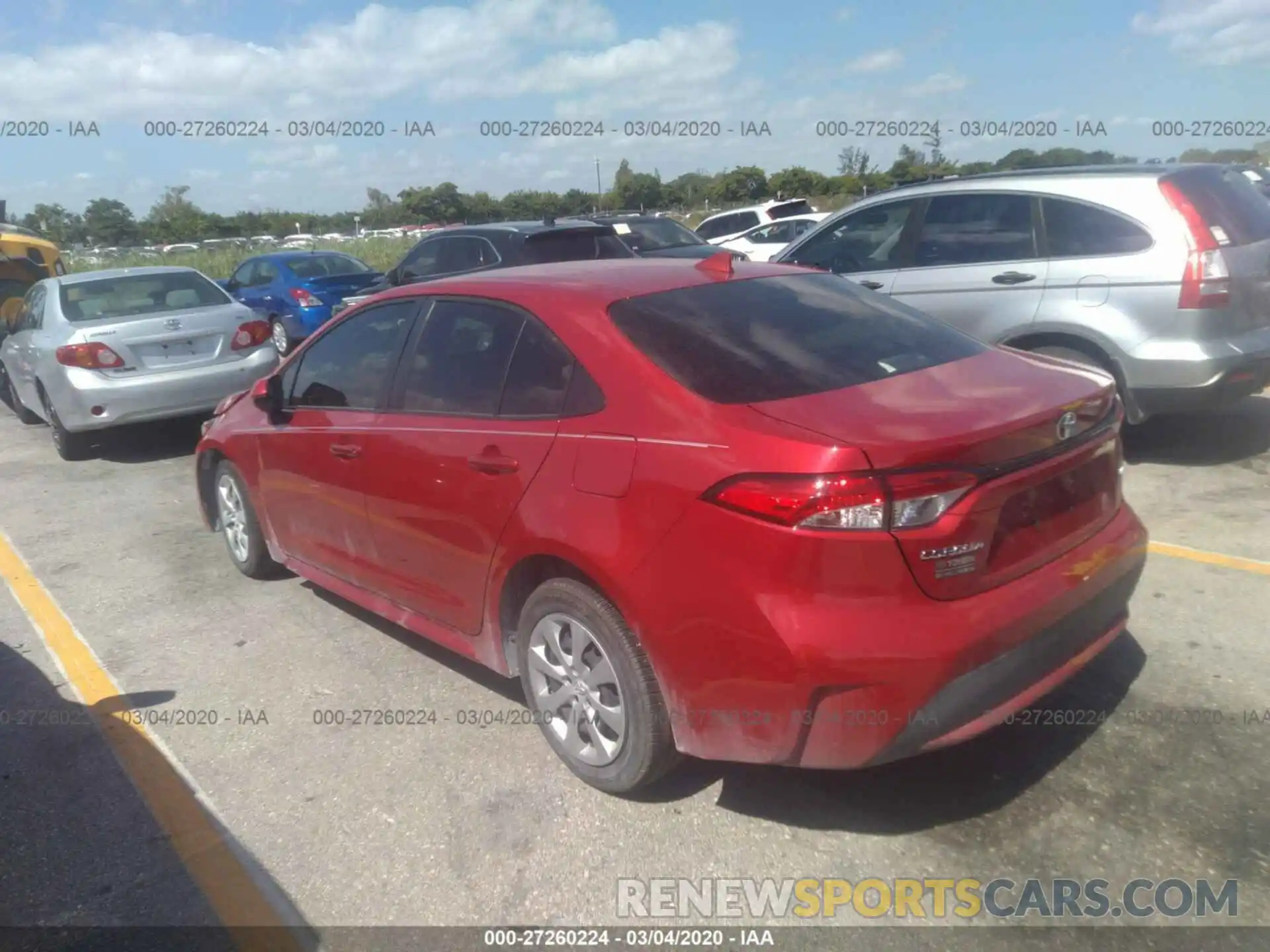 3 Photograph of a damaged car JTDEPRAE6LJ056099 TOYOTA COROLLA 2020