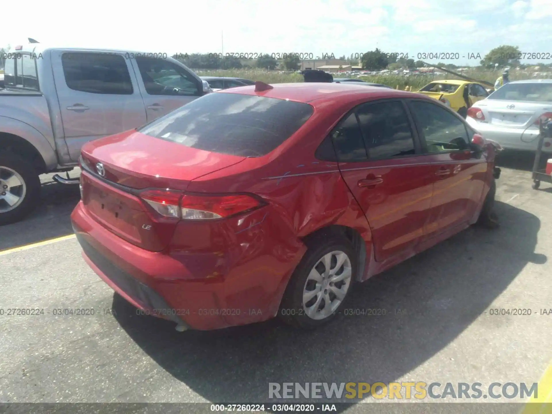 4 Photograph of a damaged car JTDEPRAE6LJ056099 TOYOTA COROLLA 2020