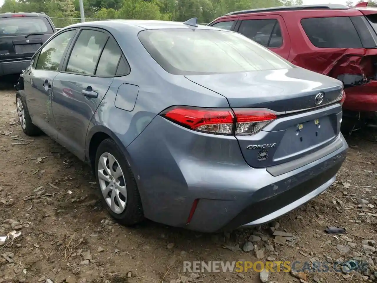 3 Photograph of a damaged car JTDEPRAE6LJ056975 TOYOTA COROLLA 2020