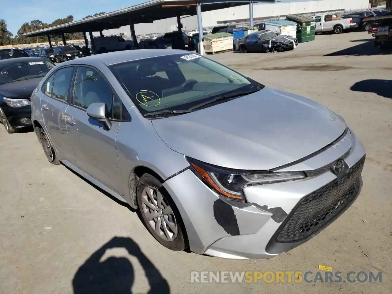 1 Photograph of a damaged car JTDEPRAE6LJ061335 TOYOTA COROLLA 2020