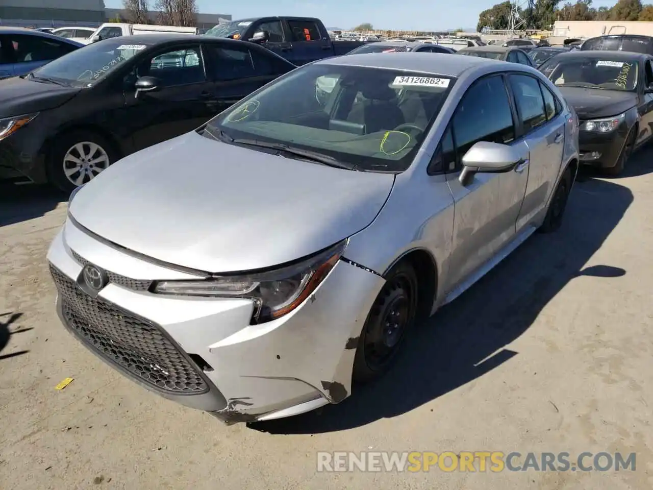 2 Photograph of a damaged car JTDEPRAE6LJ061335 TOYOTA COROLLA 2020