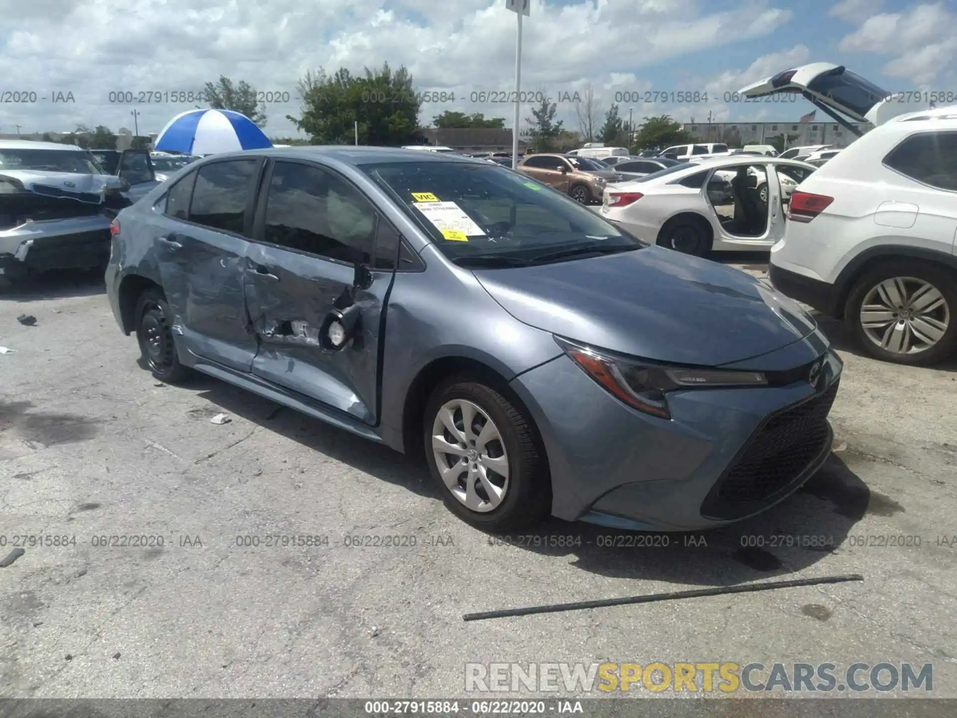 1 Photograph of a damaged car JTDEPRAE6LJ061707 TOYOTA COROLLA 2020