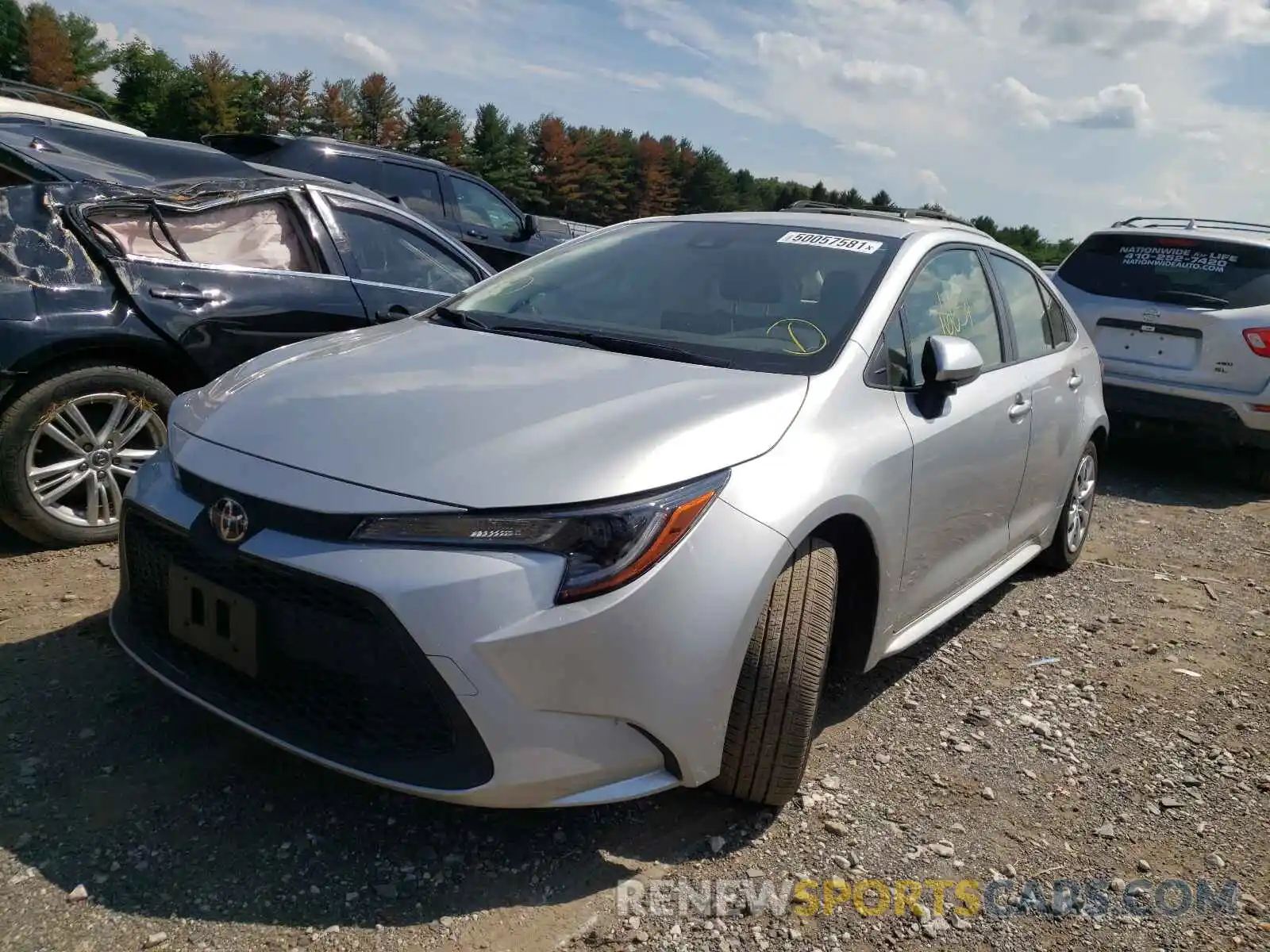 2 Photograph of a damaged car JTDEPRAE6LJ062369 TOYOTA COROLLA 2020