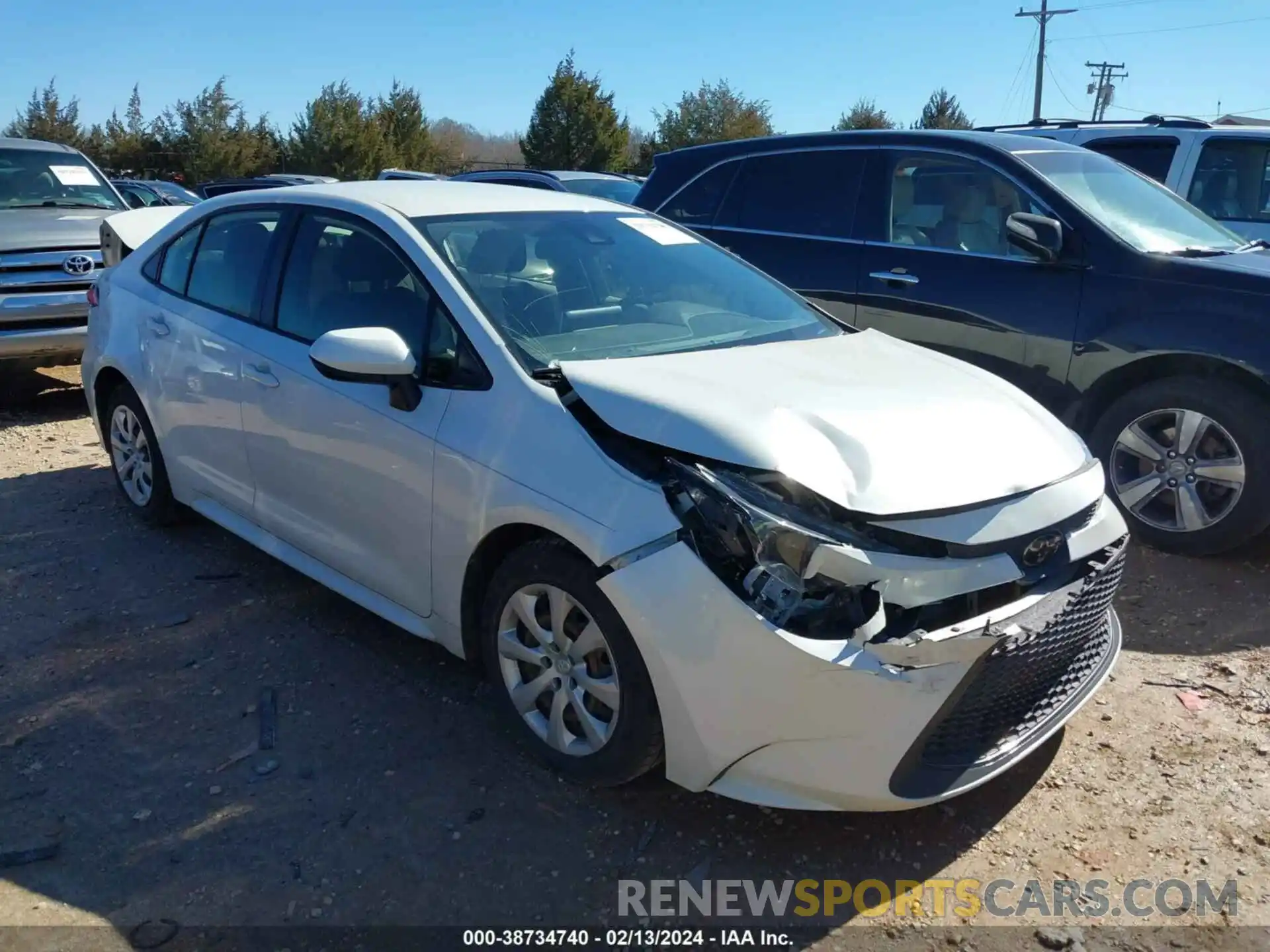 1 Photograph of a damaged car JTDEPRAE6LJ062761 TOYOTA COROLLA 2020