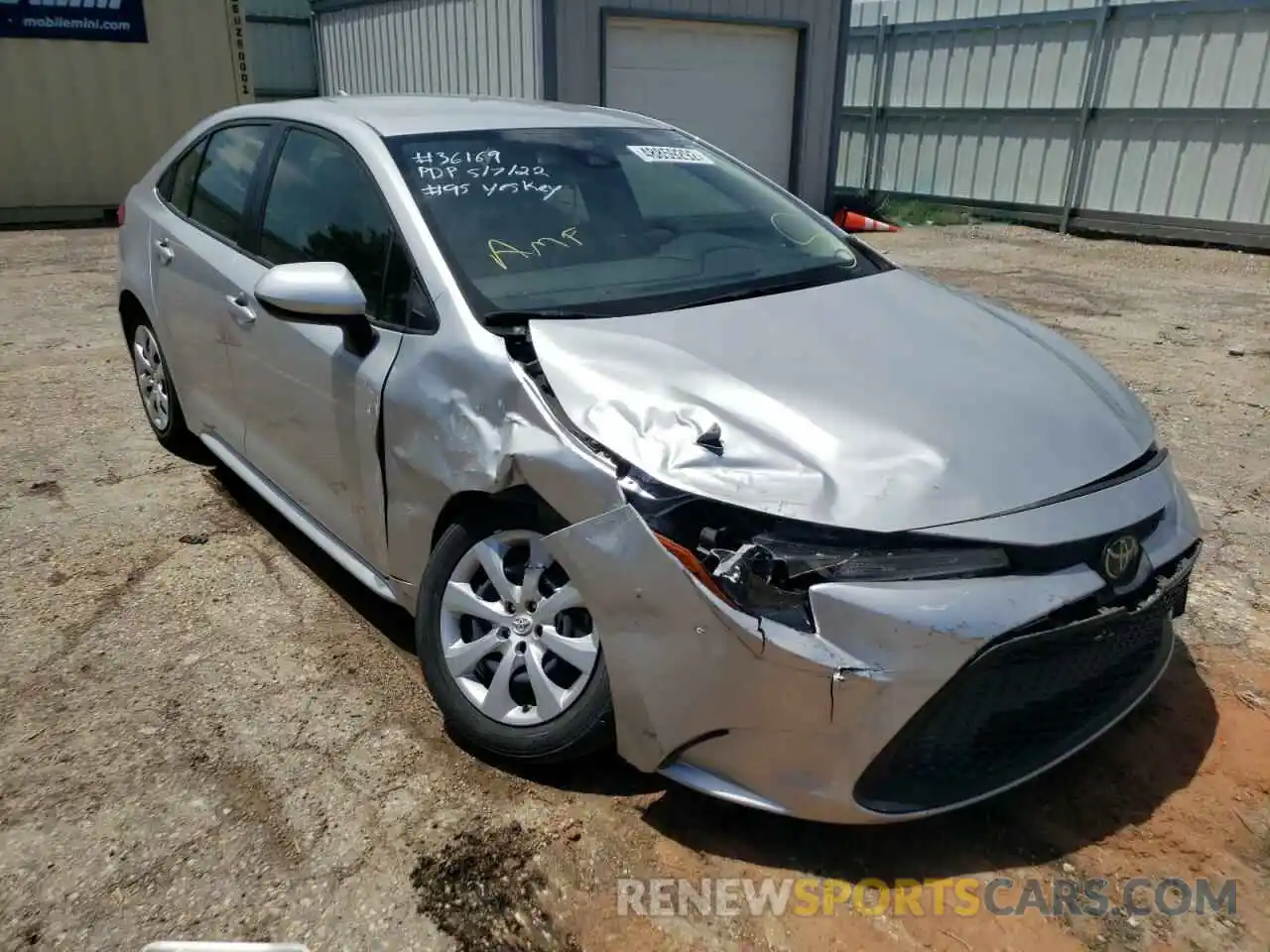 1 Photograph of a damaged car JTDEPRAE6LJ063618 TOYOTA COROLLA 2020