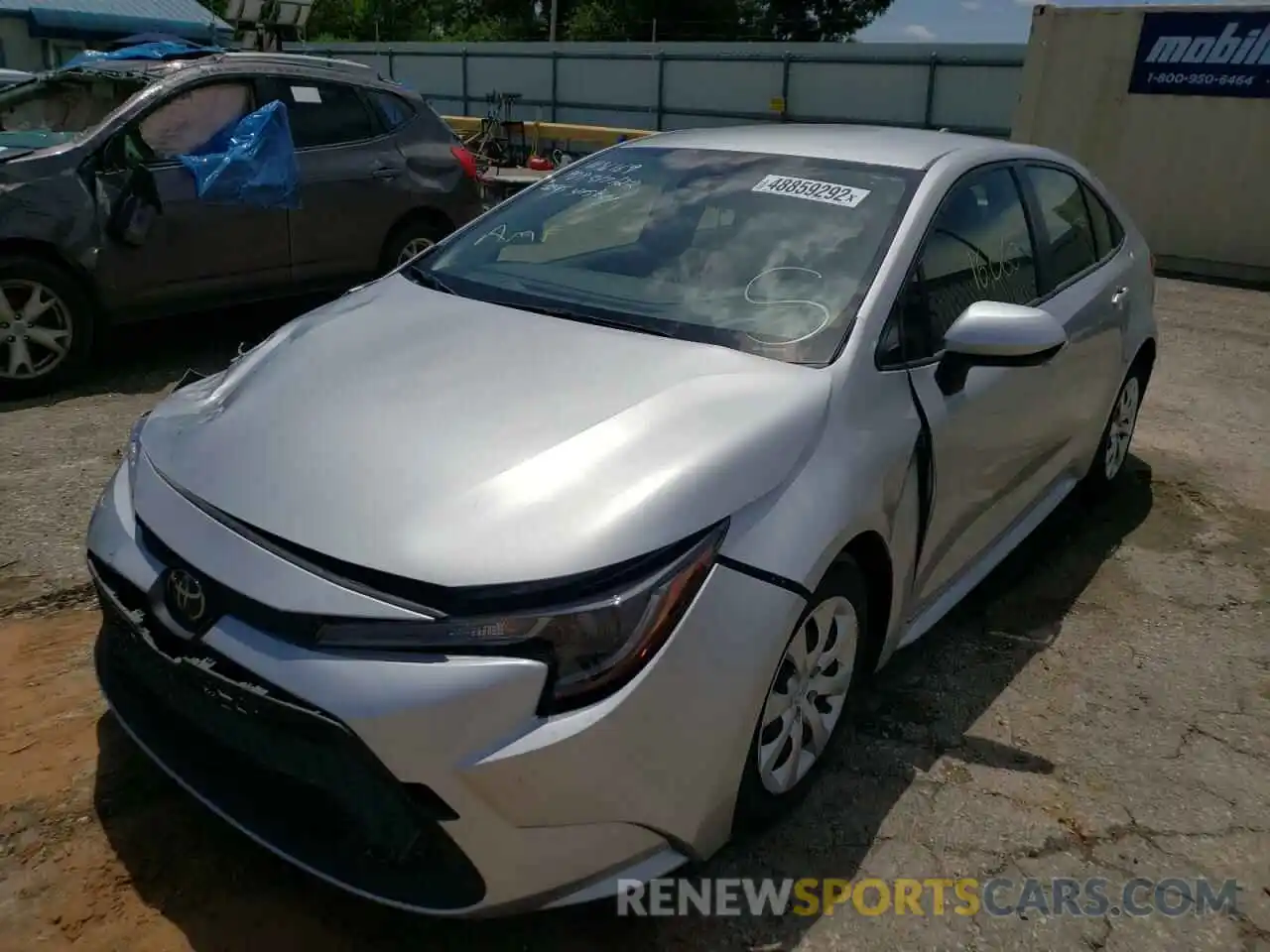 2 Photograph of a damaged car JTDEPRAE6LJ063618 TOYOTA COROLLA 2020