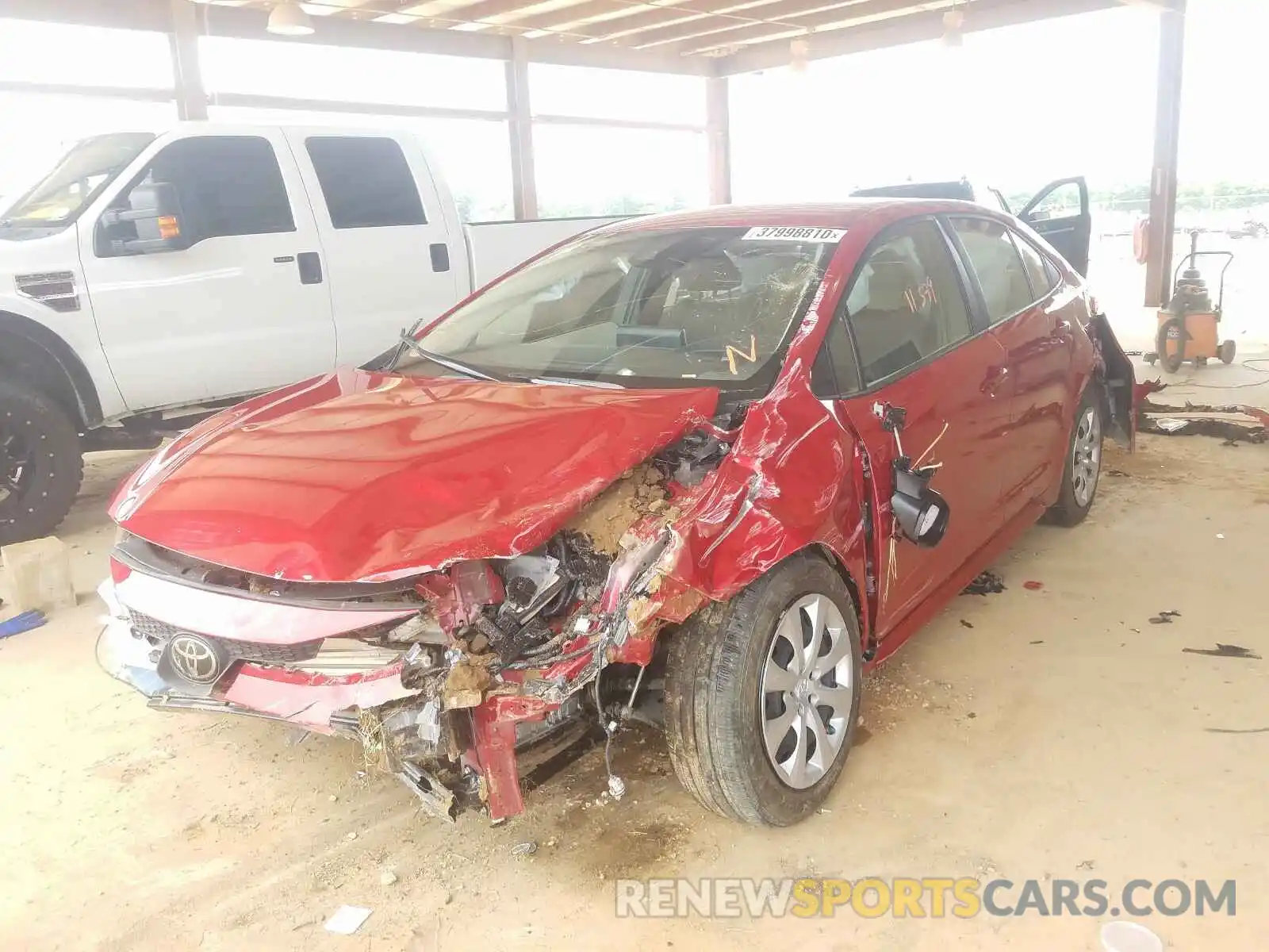 2 Photograph of a damaged car JTDEPRAE6LJ065255 TOYOTA COROLLA 2020