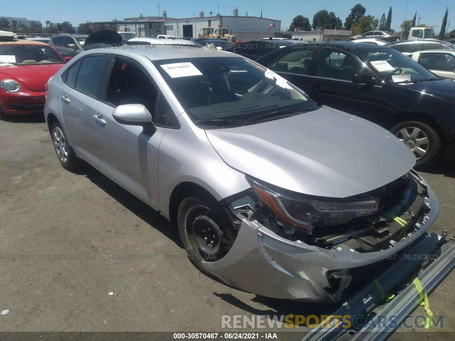 1 Photograph of a damaged car JTDEPRAE6LJ069631 TOYOTA COROLLA 2020