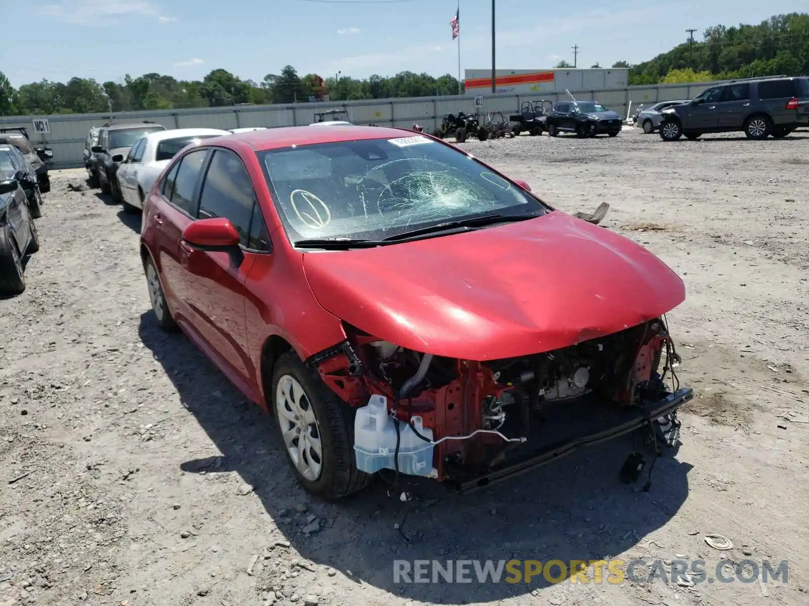 1 Photograph of a damaged car JTDEPRAE6LJ071525 TOYOTA COROLLA 2020