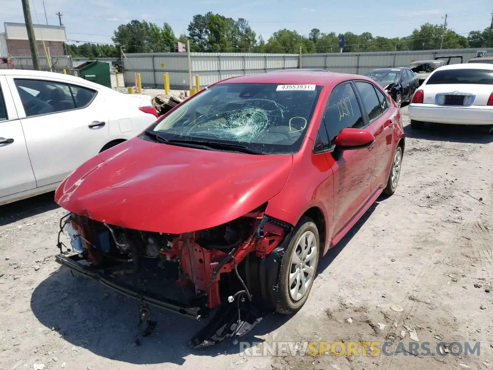 2 Photograph of a damaged car JTDEPRAE6LJ071525 TOYOTA COROLLA 2020