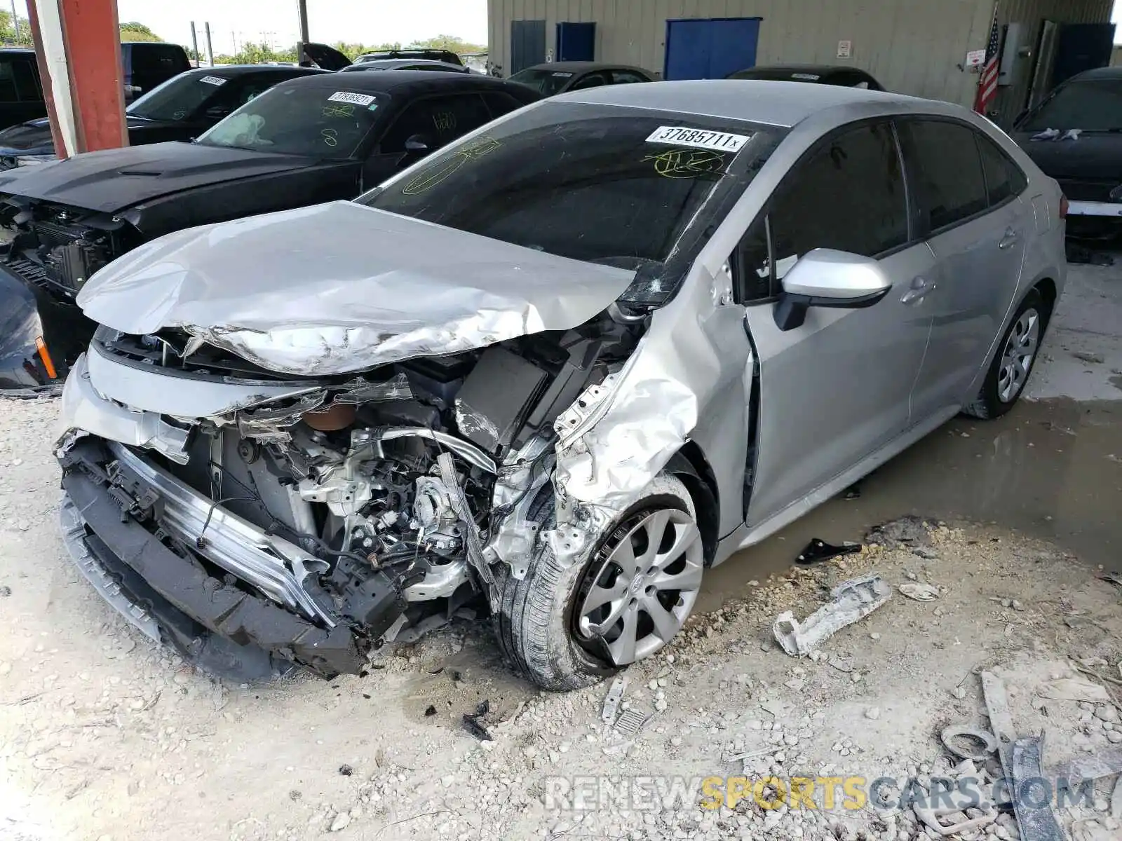 2 Photograph of a damaged car JTDEPRAE6LJ073484 TOYOTA COROLLA 2020
