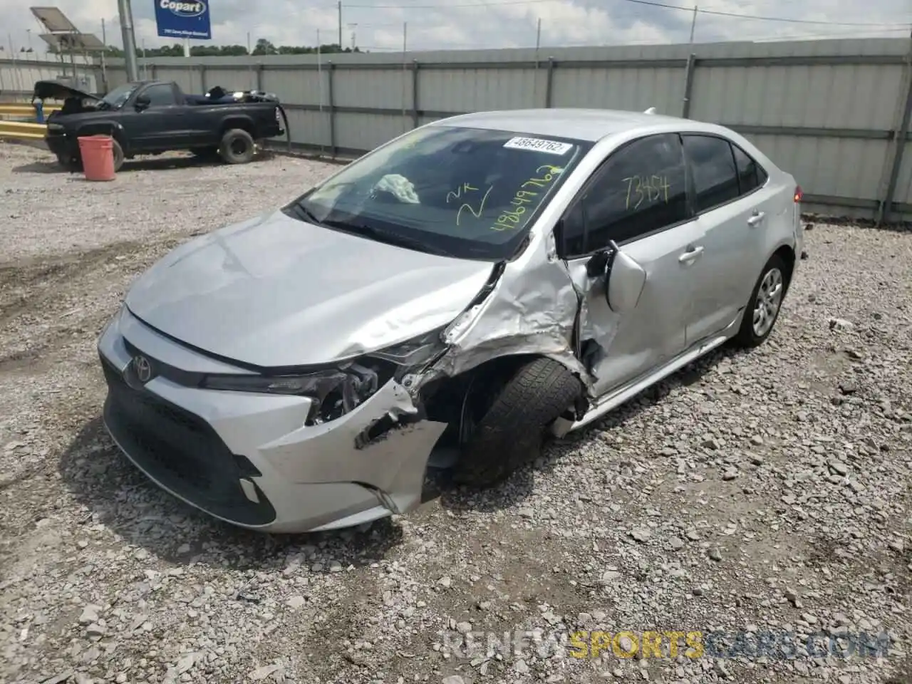 2 Фотография поврежденного автомобиля JTDEPRAE6LJ074764 TOYOTA COROLLA 2020