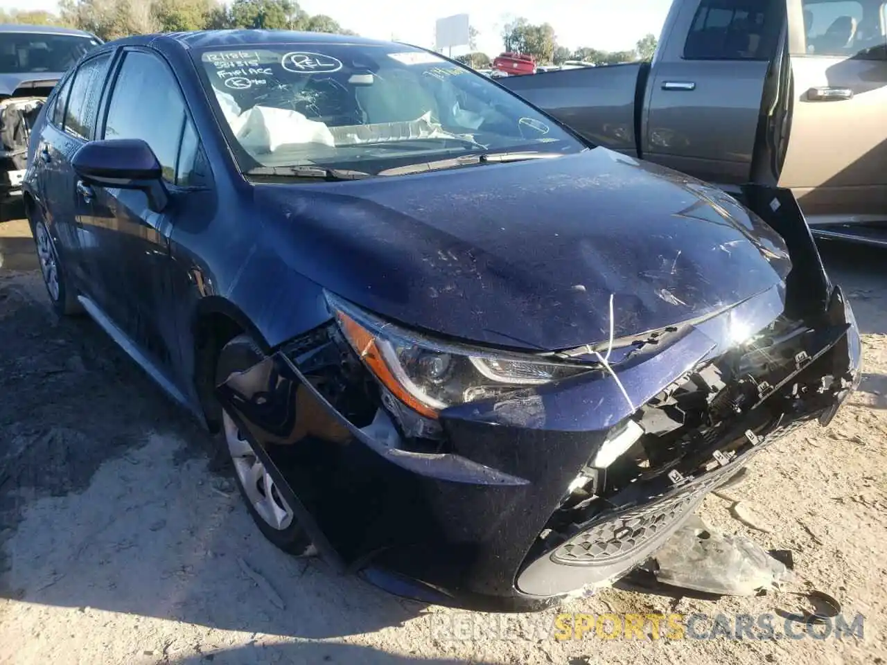 1 Photograph of a damaged car JTDEPRAE6LJ076563 TOYOTA COROLLA 2020