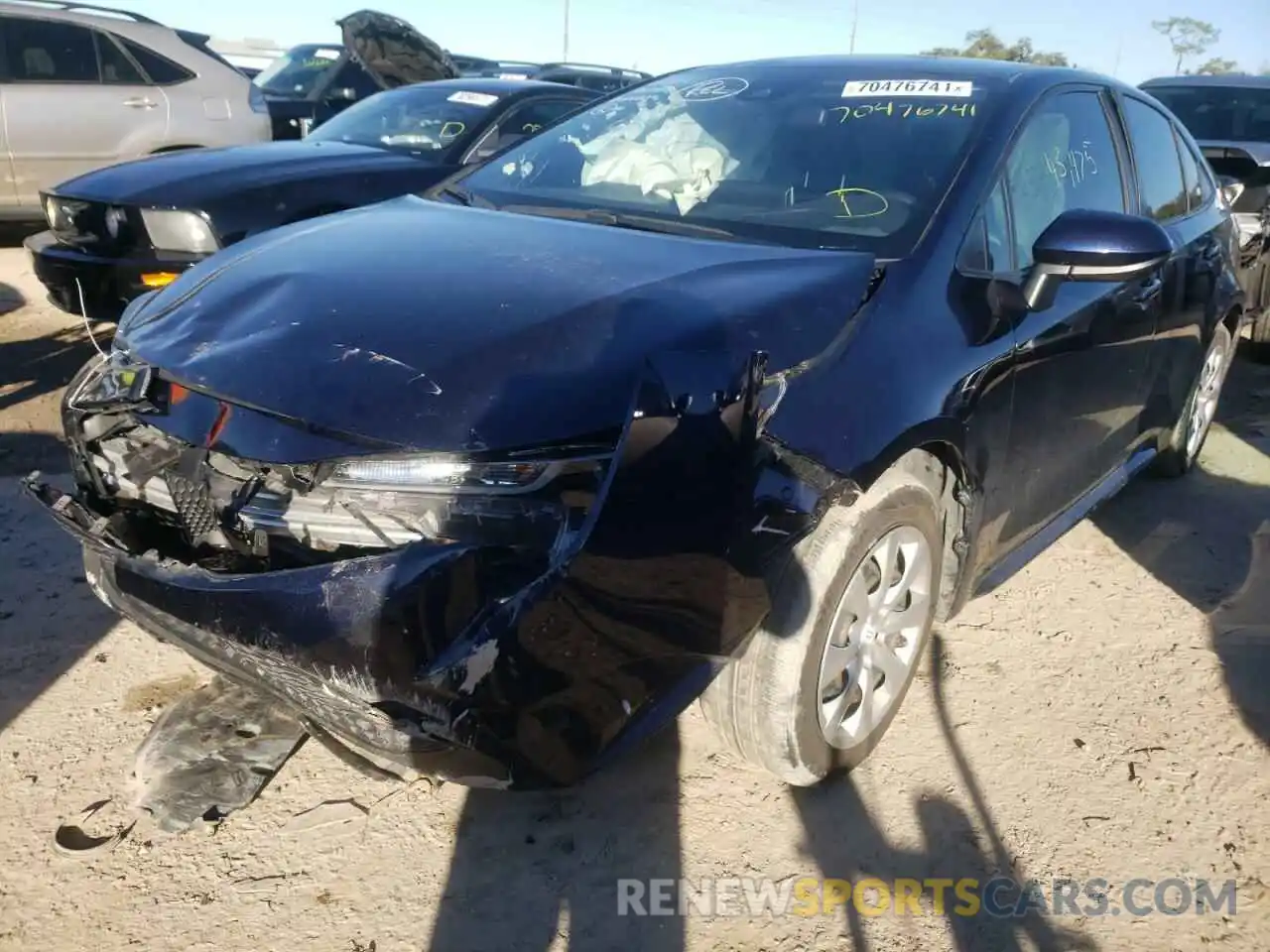 2 Photograph of a damaged car JTDEPRAE6LJ076563 TOYOTA COROLLA 2020