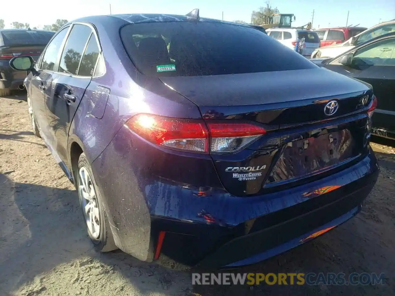 3 Photograph of a damaged car JTDEPRAE6LJ076563 TOYOTA COROLLA 2020