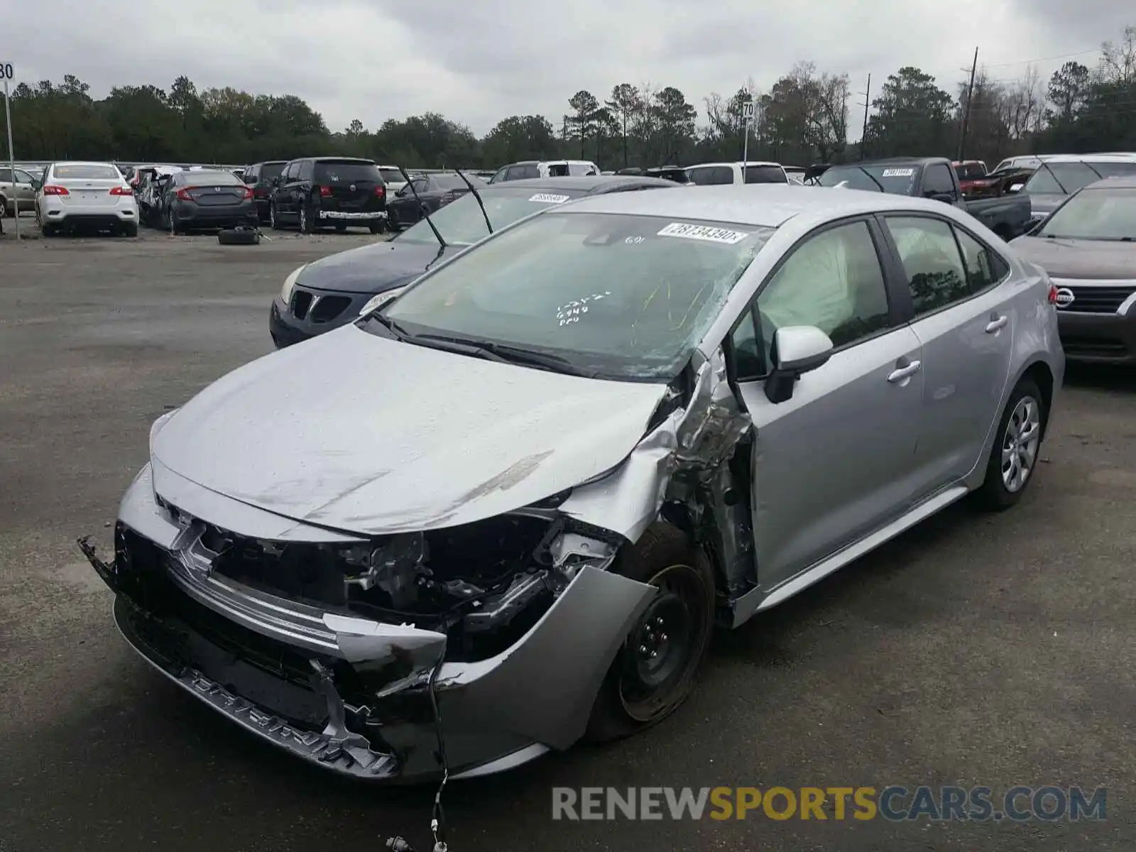 2 Photograph of a damaged car JTDEPRAE6LJ076949 TOYOTA COROLLA 2020