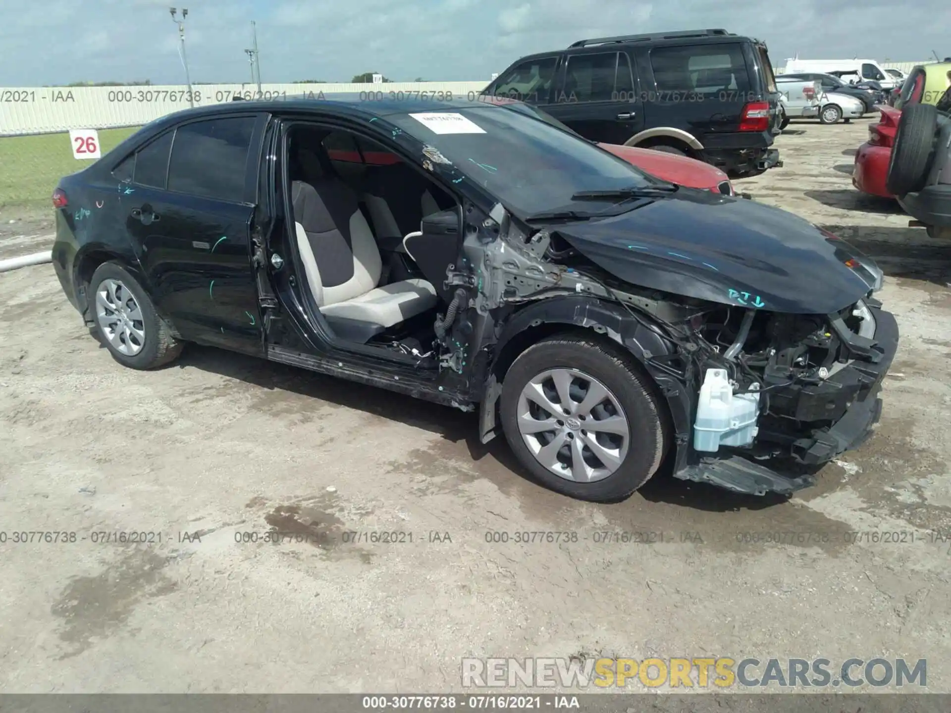 1 Photograph of a damaged car JTDEPRAE6LJ077454 TOYOTA COROLLA 2020