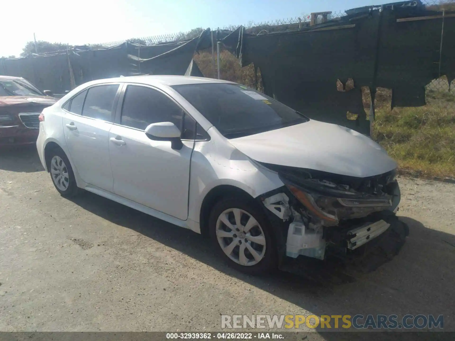 1 Photograph of a damaged car JTDEPRAE6LJ078393 TOYOTA COROLLA 2020