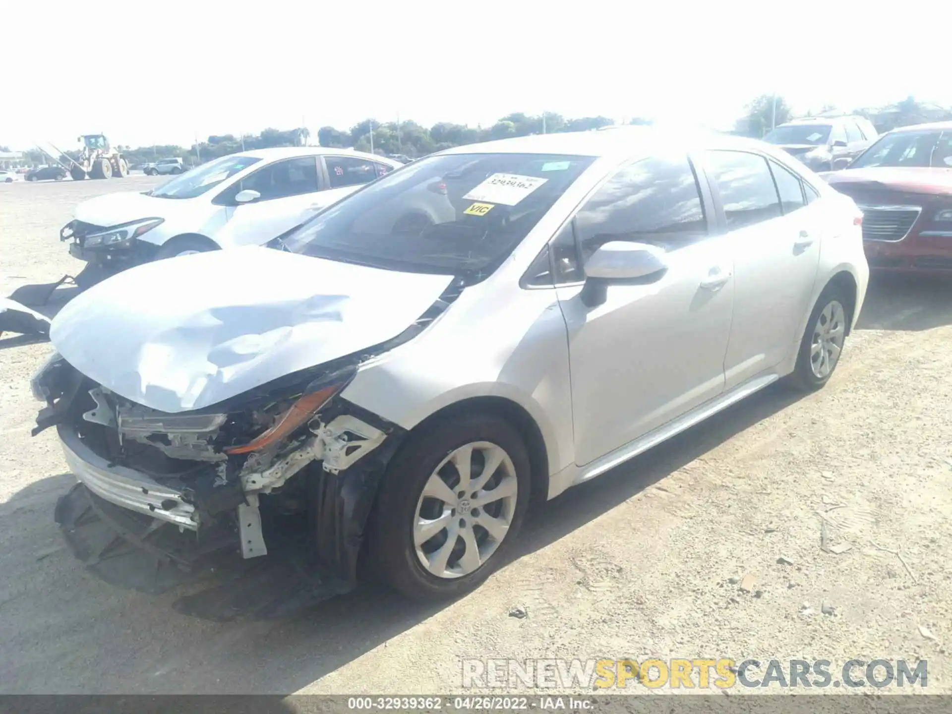 2 Photograph of a damaged car JTDEPRAE6LJ078393 TOYOTA COROLLA 2020