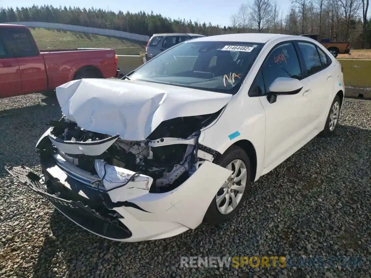 2 Photograph of a damaged car JTDEPRAE6LJ078460 TOYOTA COROLLA 2020