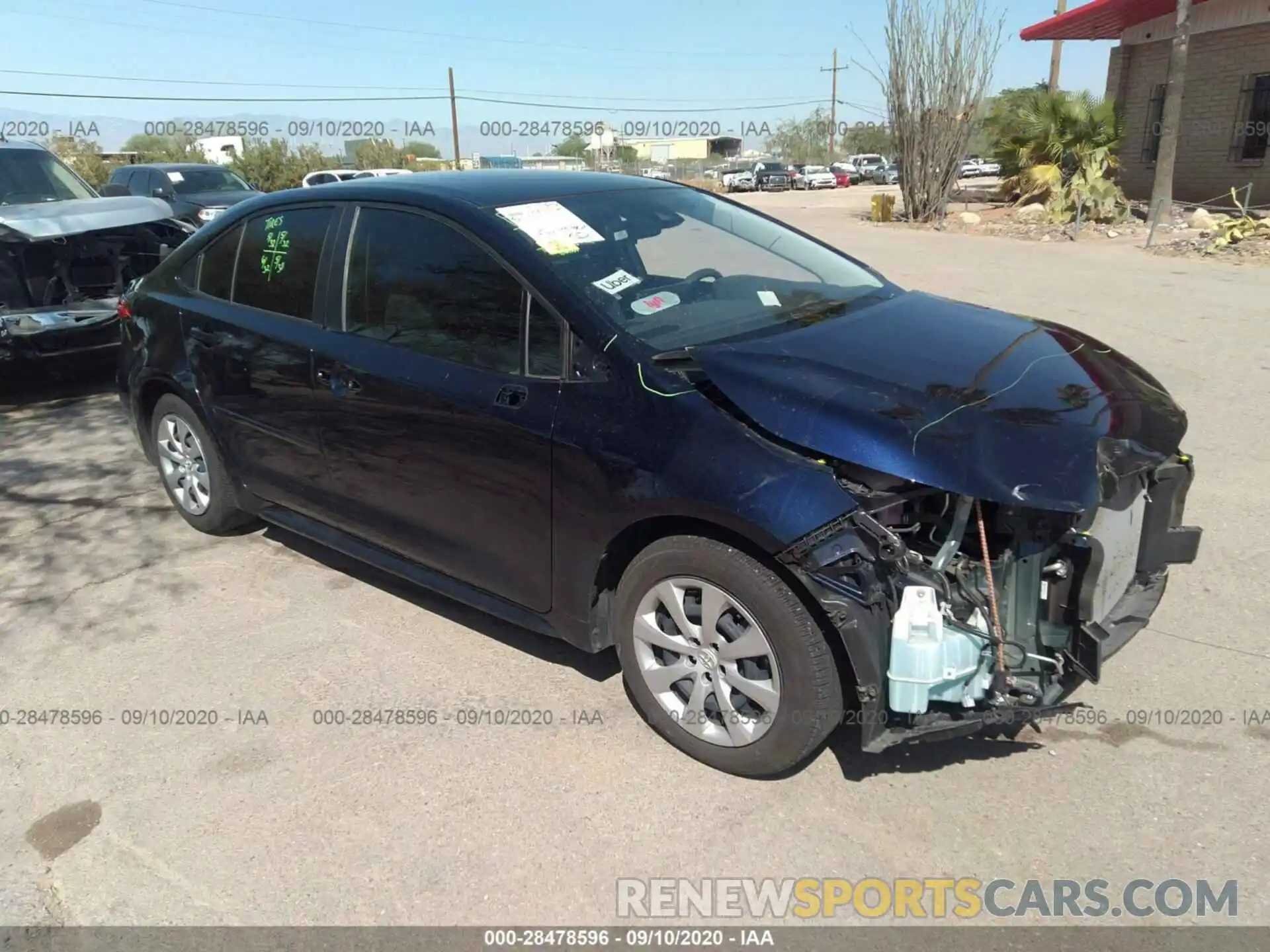 1 Photograph of a damaged car JTDEPRAE6LJ079415 TOYOTA COROLLA 2020