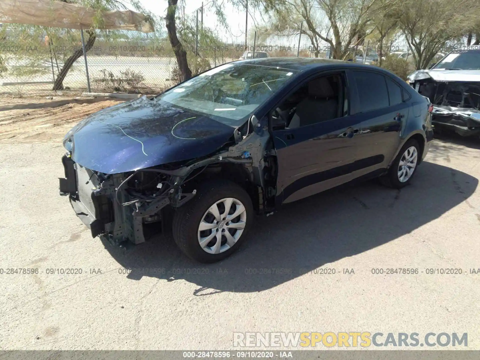 2 Photograph of a damaged car JTDEPRAE6LJ079415 TOYOTA COROLLA 2020