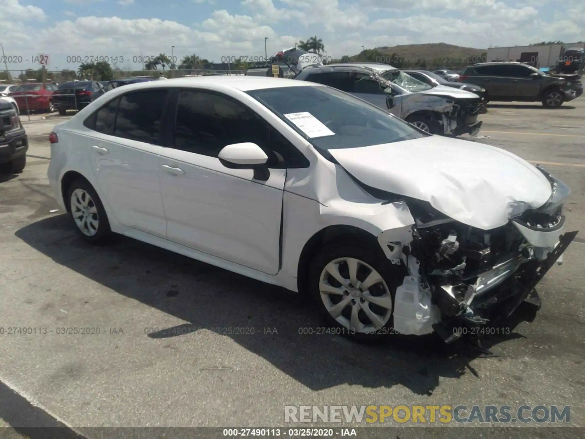 1 Photograph of a damaged car JTDEPRAE6LJ082055 TOYOTA COROLLA 2020