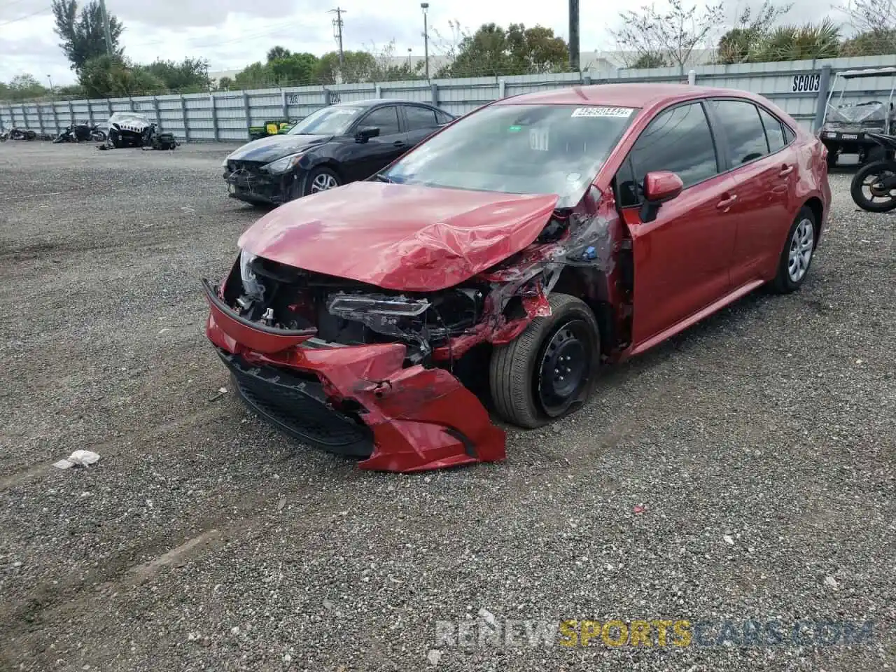 2 Photograph of a damaged car JTDEPRAE6LJ083951 TOYOTA COROLLA 2020